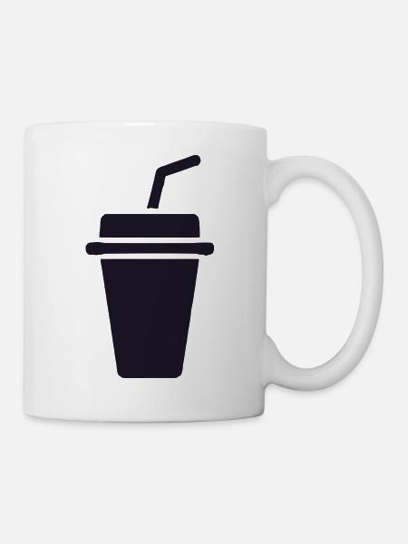 Kaffee-Becher Silhouette mit Stroh - Tasse - Weiß
