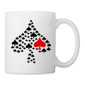 Roter Spaten Karten - Tasse - Weiß - Rechts