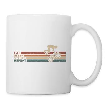 Eat Sleep Stunt Repeat BMX Design Für BMX Biker - Tasse - Weiß - Rechts