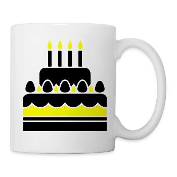 Torte - Tasse - Weiß - Rechts