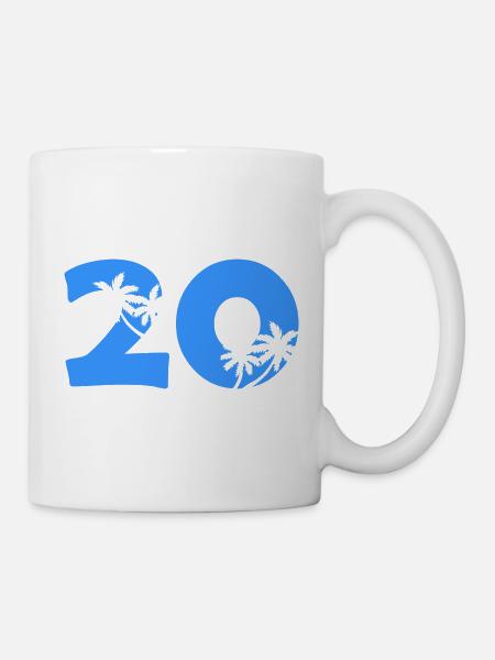 Sommer 20 Palmen Silhouette - Tasse - Weiß