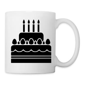 Torte - Tasse - Weiß - Rechts