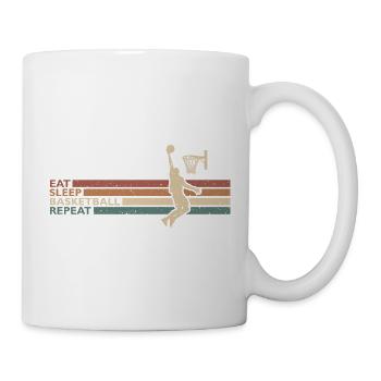 Eat Sleep Basketball Repeat für Spieler Und Fans - Tasse - Weiß - Rechts