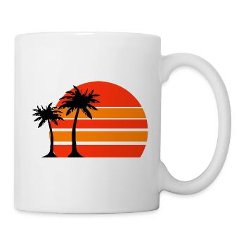 Sonnenuntergang am Palmenstrand - Tasse - Weiß - Rechts