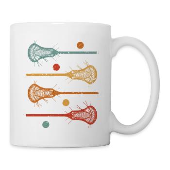 Retro Lacrosse Schläger Design Lacrosse Sportler - Tasse - Weiß - Rechts