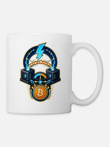 Bitcoin Lightning Kanal Knoten Routing - Tasse - Weiß