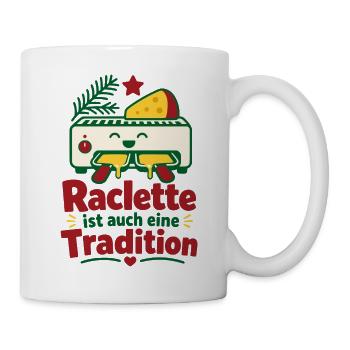 Raclette Weihnachten Lustiger Silvester Spruch - Tasse - Weiß - Rechts