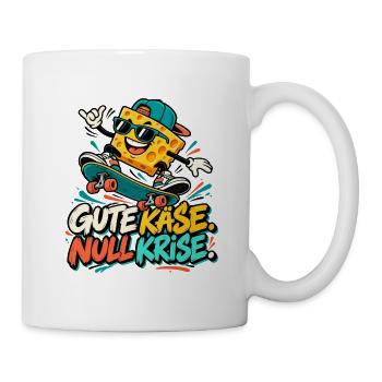 Käse-Skateboard: Gute Käse Null Krise - Tasse - Weiß - Rechts