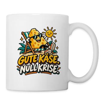 Käse am Strand: Sonnenspaß Spruch - Tasse - Weiß - Rechts
