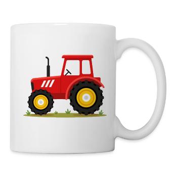 Süßer roter Traktor Bauernhofleben Landwirtschaft Kinder-Tee - Tasse - Weiß - Rechts
