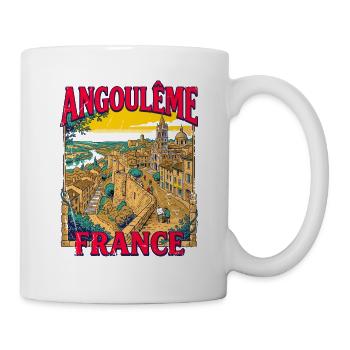 View City Vintage Angouleme France European - Tasse - Weiß - Rechts