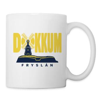Dokkum  Friesland Windmühle Bollwerk Design - Tasse - Weiß - Rechts