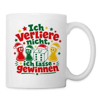 Lustiger Spieleabend Weihnachten Brettspiel - Tasse - Weiß - Rechts