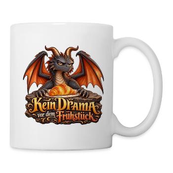Kein Drama vor dem Frühstück – Morgenmuffel - Tasse - Weiß - Rechts
