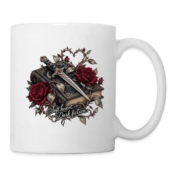 Dunkle Romanze: Herz Rose Klinge - Tasse - Weiß - Rechts
