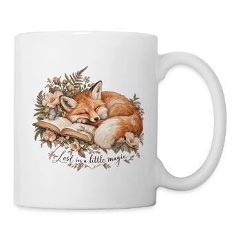 Fuchs im Blumenbuch: Nachtzauber - Tasse - Weiß - Rechts