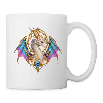 Opaldrache – Magisches Portal in Gold - Tasse - Weiß - Rechts