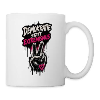 Demokratie statt Extremismus - Tasse - Weiß - Rechts
