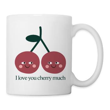I Love You Cherry Much – Süße Kirschen Liebe - Tasse - Weiß - Rechts