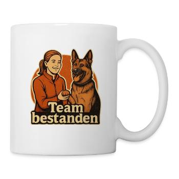 Begleithundeprüfung bestanden als starkes Team - Tasse - Weiß - Rechts