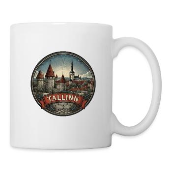 Tallinn Estland Reiseabzeichen Altstadt-Souvenir - Tasse - Weiß - Rechts