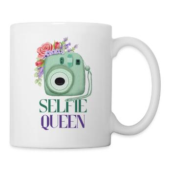 Selfie Queen – Kamera Blumen Fotografie Geschenk - Tasse - Weiß - Rechts