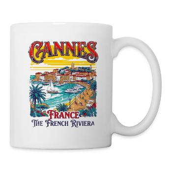 Retro Cannes France The French Riviera - Tasse - Weiß - Rechts
