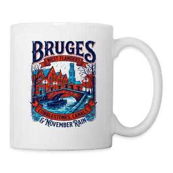 Bruges West Flanders Canals November Rain - Tasse - Weiß - Rechts