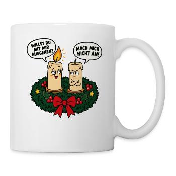 Willst du mit mir ausgehen – Winter Humor - Tasse - Weiß - Rechts