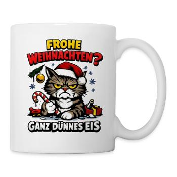Frohe Weihnachten Ganz Dünnes Eis Weihnachtsoutfit - Tasse - Weiß - Rechts