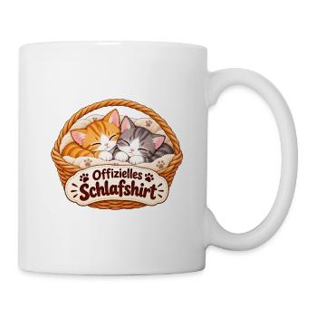 Offizielles Schlafshirt Kätzchen im Körbchen - Tasse - Weiß - Rechts