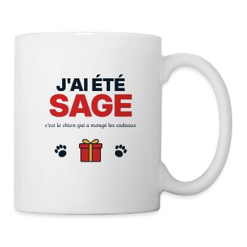 Ich war brav, es ist der Hund – Weihnachtshumor - Tasse - Weiß - Rechts