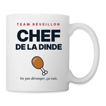 Turkey Chef – Lustiges Weihnachtsessen-T-Shirt - Tasse - Weiß - Rechts