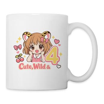 Cute Wild & 4 Leopard Girl Theme - Tasse - Weiß - Rechts