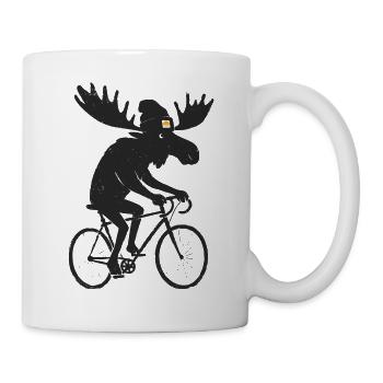 Elch Auf Rennrad Fahrrad Radsport - Tasse - Weiß - Rechts