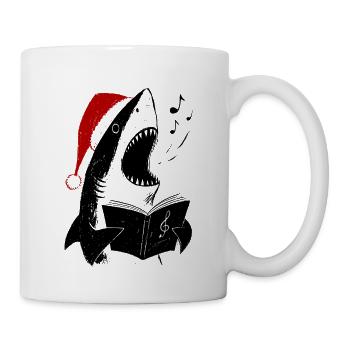 Singender Hai Weihnachten Chor - Tasse - Weiß - Rechts
