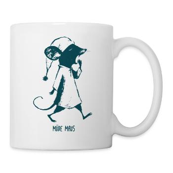 Müde Maus Schlafenszeit  - Tasse - Weiß - Rechts
