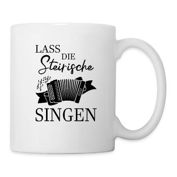 Ziehharmonika Lass Die Singen Steirische - Tasse - Weiß - Rechts