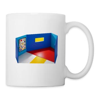 Abstrakter Raum in Primärfarben - Tasse - Weiß - Rechts