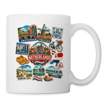 Niederlande Reisesticker - Tasse - Weiß - Rechts