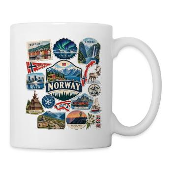 Norwegen Reisesticker - Tasse - Weiß - Rechts