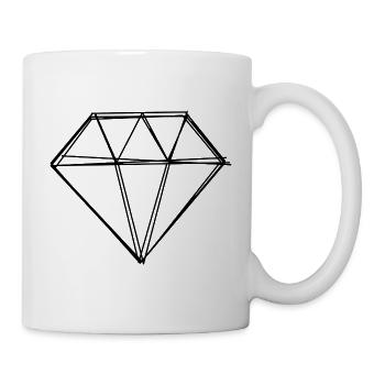 Diamant handgezeichnet - Tasse - Weiß - Rechts