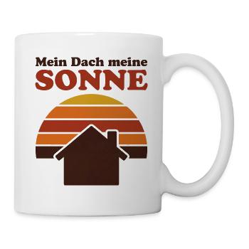Mein Dach meine Sonne Retro Solar Shirt - Tasse - Weiß - Rechts