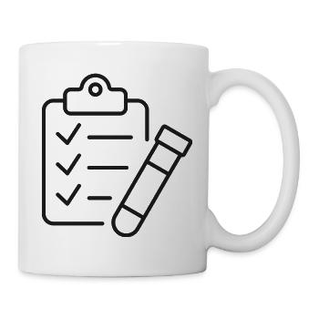 Labor-Checkliste Reagenzglas-Symbol - Tasse - Weiß - Rechts