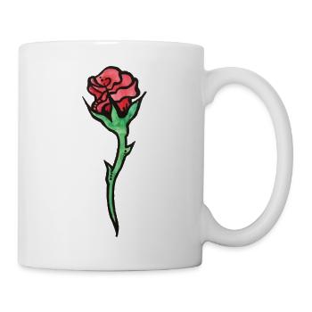 Rose Bloom Aquarell - Tasse - Weiß - Rechts