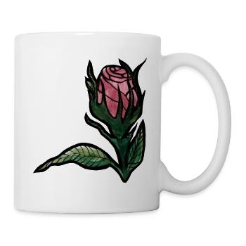 Rosenblüte auf Mitternachtsschwarz - Tasse - Weiß - Rechts