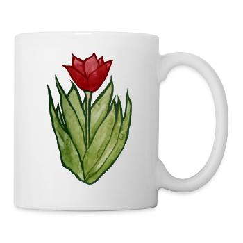 Tulpen-Aquarellblüte - Tasse - Weiß - Rechts