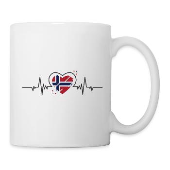 Norwegisches Herz mit Flagge - Tasse - Weiß - Rechts