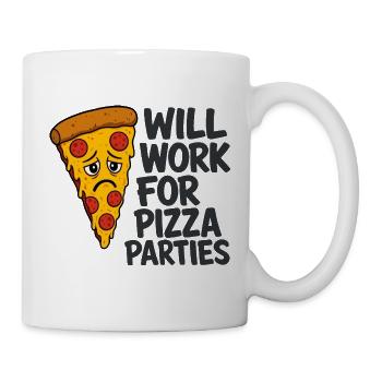 Pizza Party Typografie Nurse Pflege Sarkasmus RN - Tasse - Weiß - Rechts
