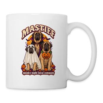 Spooky Night Loyal Company – Mastiff-Halloween-Hund - Tasse - Weiß - Rechts